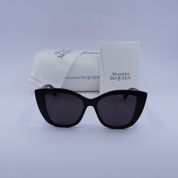 Alexander McQueen AM0347S 001 Cat Eye Sunglasses – Black/Grey - Picture 3 of 10